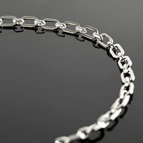 4.3 Yard Stainless Steel Jewelry Making Chain Bulk with Jump Rings and Lobster Clasps, Silver Paperclip Chain for Women Men Necklace Bracelet Jewelry DIY Making - color: Steel Rolo