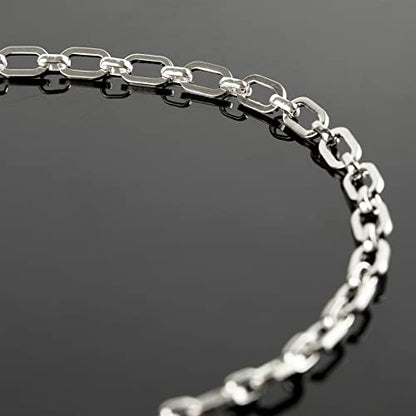 4.3 Yard Stainless Steel Jewelry Making Chain Bulk with Jump Rings and Lobster Clasps, Silver Paperclip Chain for Women Men Necklace Bracelet Jewelry DIY Making - color: Steel Rolo