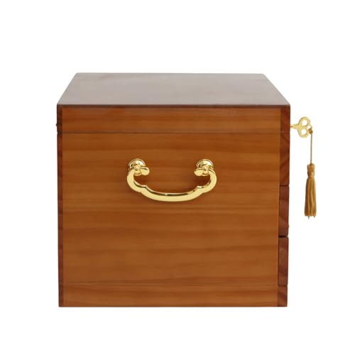 FEECOZ Wooden Jewelry Box Organizer with 2 Drawers, Lock and Key, Multiple Compartments for Rings, Necklaces, Bracelets, Jewelry Boxes for Women