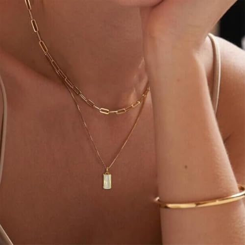 Dainty Gold Charm Necklaces for Women Non Tarnish, 14K Trendy Blue Green Cubic Zirconia Emerald Pendant Birthstone Necklaces Birthday Gifts for Women Waterproof Jewelry - color: 11-November(Citrine)