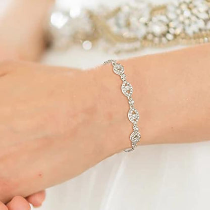 EVER FAITH Bridal Jewelry Set for Women, Stunning Teardrop Cubic Zirconia Birthstone Necklace Bracelet Earrings Sets Gift for Mothers Day/Valentines/Birthday/Christmas - color: Clear