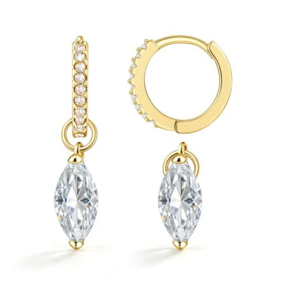 14K Gold Plated Dangle Hoop Earrings for Women | Bridal Small Dangle Gold Earrings Cubic Zirconia Huggie Drop Trendy Fashion Leopard Print Women's Jewelry - color: Gold-D