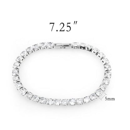 Stainless Steel None Tarnish Tennis Bracelet set with Round Cut Infinite Cubic Zirconia CZ - style: Stone: 5mm