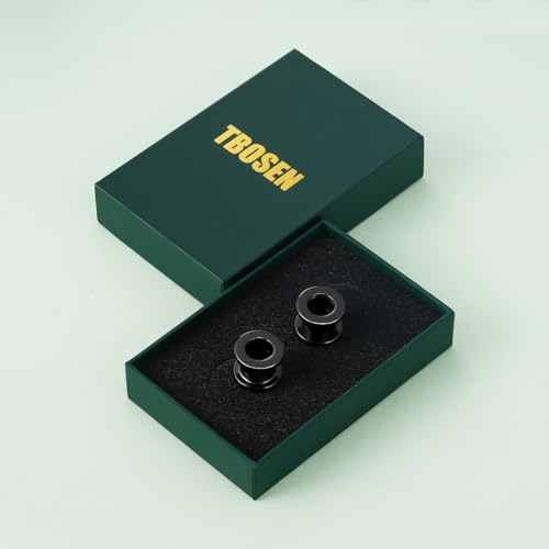TBOSEN Precise Dimensions Stainless Steel Set Double|Single Flare Tunnel Screw Gauge Ear Expander Stretching Kit Piercing Mixed Size - color: Black-Screw Fit, size: 7mm