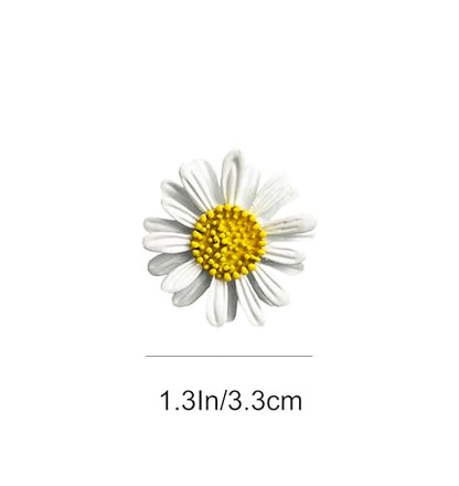 6 Pcs Daisy Flower Brooches, Sunflower Lapel Pins, Sun Flower Brooches, Floral Lapel Pins for Women Fashion Jewelry Accessories - color: White