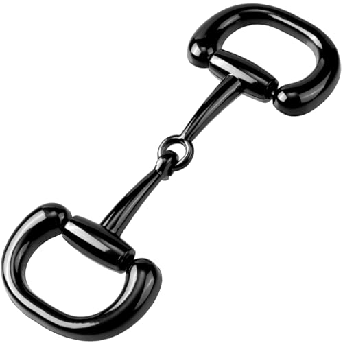Joez Wonderful Scarf Ring Clip, Wide Band Chunky Chain Silk Scarf Buckle, Shawl Clips Scarf Clasp Holder Scarves Pin - color: (Horsebit) Black