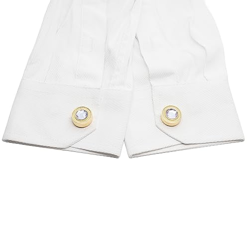 Mens Button Covers Tuxedo Shirt Cufflinks Alternative | Fake cufflinks and alternative fashion jewelry accessories for mens formal business dress shirts suits and groomsmen - color: H Golden purple