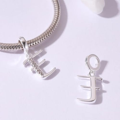 925 Sterling Silver Initial Charm fits Pandora, Gift for Mom Wife | Christmas,Birthday,Mother's Day, Anniversary, Valentine's Day - color: Letter E