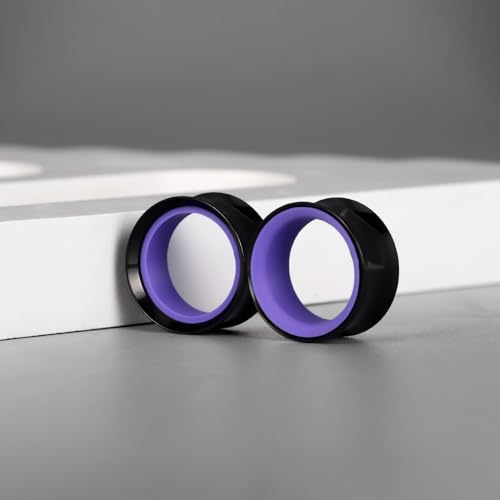 DOEARKO 2Pcs Ear Gauges Hollow 316L Stainless Steel Double Flared Ear Plugs Tunnels Stretcher Body Piercing Earring Jewelry for Women Men 2G(6mm)-1"(25mm) - color: B&P, size: 19mm(3/4")