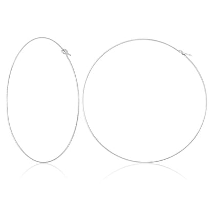 Thin Gold Hoop Earrings for Women, 70mm/2.75in Large Thin Hoop Earrings, Lightweight Big Gold Hoop Earrings for Women Jewelry Gifts - color: Silver