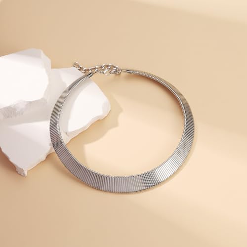 Collar Necklace for Woman Trendy Silver Choker Necklaces for Woman Statement Open Round Collar Choker Necklace - style: Style 2