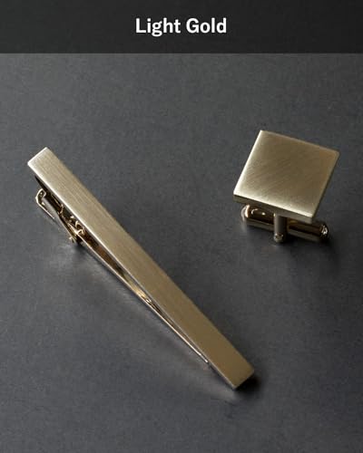 [TAVARAT] Tie Clip Tie Clips for Men Black Silver Tie Bar Tie Pin Tps-043 - style: Cufflinks set (ligh gold)