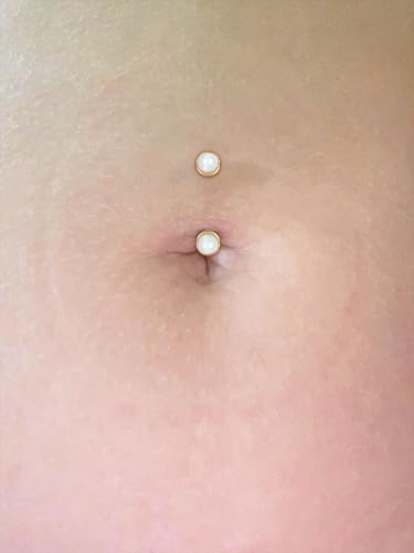 MODRSA Gold Belly Button Ring Dangle Belly Rings Silver Pink Dangling Dangly Belly Button Piercing Hypoallergenic Surgical Steel Opal Butterfly Navel Rings for Women Cute Dainty Navel Jewelry - color: E1- Mix opal 5pcs- gold