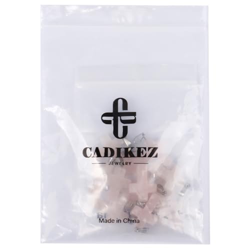 12PCS Natural Stone Cross Pendant Gemstone Charms Bulk for Jewelry Making | Healing Crystal Quartz Chakra Reiki Gemstone Pendants Charms Bulk for Necklace Craft - color: Rose Quartz Cross
