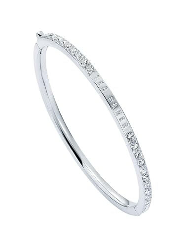 Ted Baker London Claudia Narrow Crystal Hinged Bangle Bracelet for Women - color: Silver/Crystal