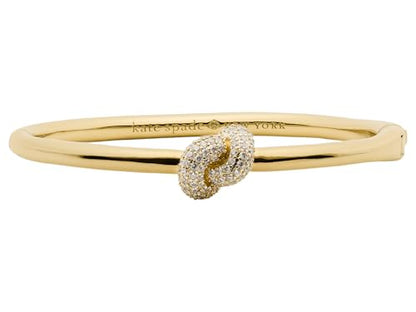 kate spade new york Sailor's Knot Hinge Bangle - color: Clear/Gold Pave