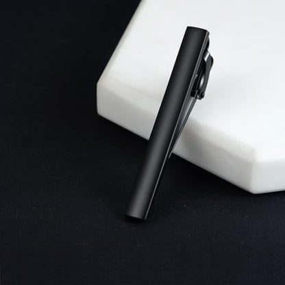 HONEY BEAR 5cm/5.4cm/6cm Mens Tie Clip Bar for Normal Size Steel Business Wedding Gift 1.97"/2.12"/2.36" - style: 5.4cm Matte Black