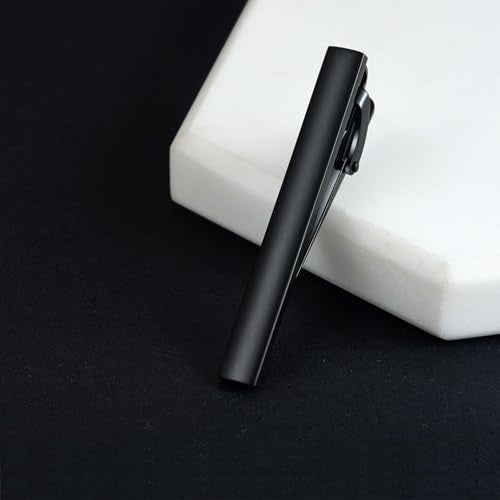 HONEY BEAR 5cm/5.4cm/6cm Mens Tie Clip Bar for Normal Size Steel Business Wedding Gift 1.97"/2.12"/2.36" - style: 5cm Matte Black