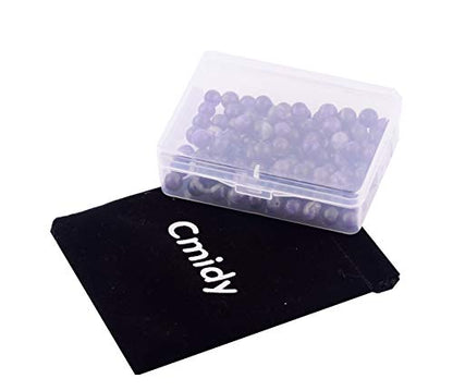 Natural Stone Beads 100pcs 8mm Amethyst Round Genuine Real Stone Beading Loose Gemstone Hole Size 1mm DIY Charm Smooth Beads for Bracelet Necklace Earrings Jewelry Making (Amethyst) - color: Amethyst Purple, size: 8mm