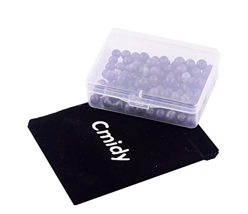 Natural Stone Beads 100pcs 10mm Amethyst Round Genuine Real Stone Beading Loose Gemstone Hole Size 1mm DIY Smooth Beads for Bracelet Necklace Earrings Jewelry Making (Amethyst, 10mm) - color: Amethyst Purple, size: 10mm