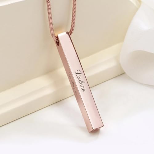 GetUrns Custom Engraved Necklace Handmade Memorial Jewelry Gift - color: Rose Gold