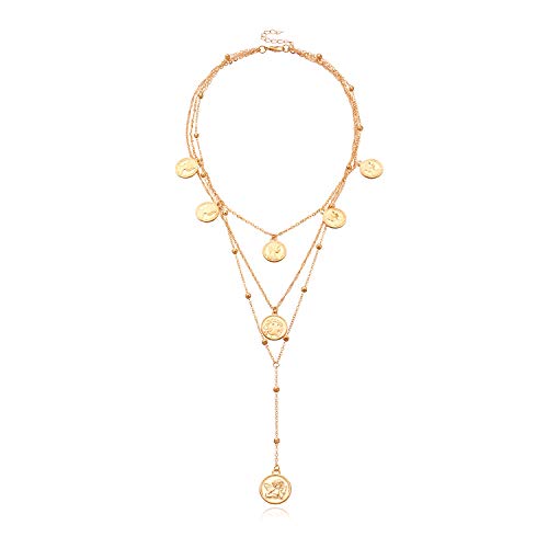 FOTN Chunky Gold Layered Necklaces for Women, 14K Dainty Layering Necklaces Fashion Jewelry