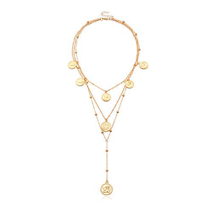 FOTN Chunky Gold Layered Necklaces for Women, 14K Dainty Layering Necklaces Fashion Jewelry