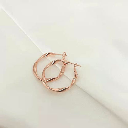 Rose/White/18k Gold Plated Hoop Earrings Lightweight Hoop Earrings For Women Loop Earrings 1in 2in - color: Rose Gold, size: 30mm