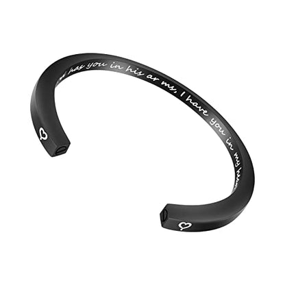 Dletay Urn Bracelet Cremation Bracelet for Ashes Memorial Ashes Bracelet Openable Cuff Bangle Bracelet - color: God Black