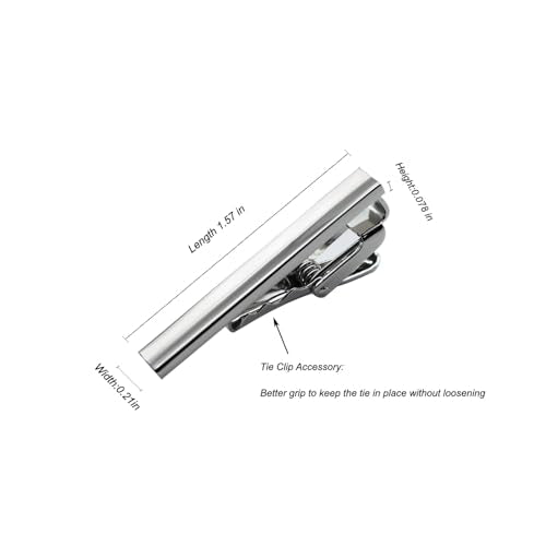 Simple skinny Tie Clip Length 1.5/2 inch 3 Pack Tie Bar Set Gold Silver Black Suitable for dating business wedding and daily life tie matching