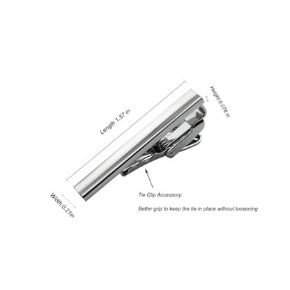 Simple skinny Tie Clip Length 1.5/2 inch 3 Pack Tie Bar Set Gold Silver Black Suitable for dating business wedding and daily life tie matching
