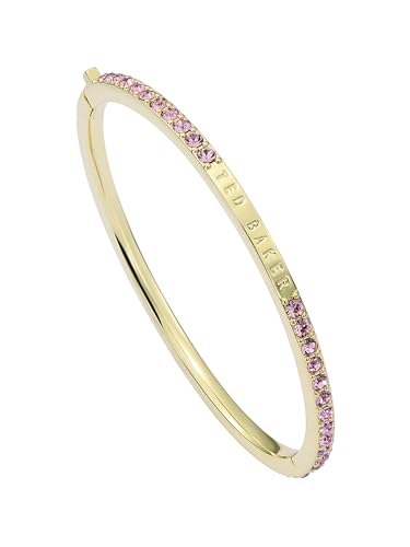 Ted Baker London Claudia Narrow Crystal Hinged Bangle Bracelet for Women - color: Gold/Light Rose Crystal