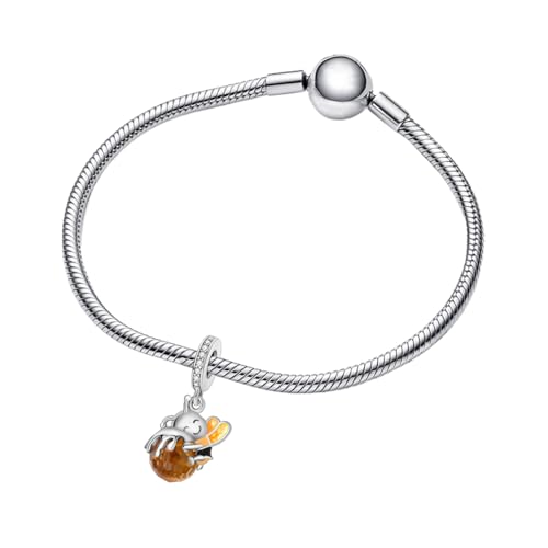 925 Sterling Silver Charms for Bracelets and Necklaces Lipstick and Perfume High Heels Dangle Pendants Heart Butterfly Bead Charms Halloween Christmas Gift for Womens - style: Honey jar Bee Dangle
