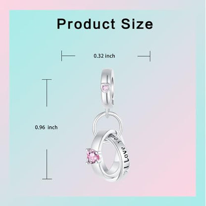 LUXILLA Charms for Bracelets & Necklace 925 Sterling Silver Charms Elephant Happy Birthday Charm Fit for Valentine's Day Mother's Day Jewelry Gift for Women - color: Engagement Ring Charm