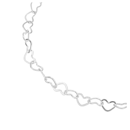 14K White Gold Plated Link Bracelet for Women Heart Star Round Beaded Charms Dainty Chain Simple Jewelry Gifts - color: star hollowed-white