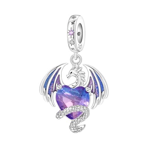 Charm for Bracelets and Necklaces, Heart Animals 925 Sterling Silver Bead Celestial Sun Moon Star Charms Jewelry Gift for Women Girls - color: Dragon Charm