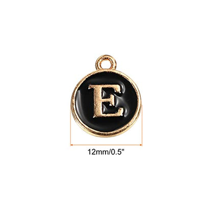 MECCANIXITY Alphabet Letter Charm Double Sided Alphabet Pendant, for Earring Jewelry Making - style: E