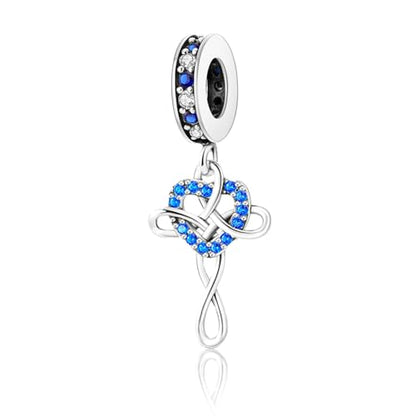S925 Sterling Silver Cute Bead Charm for Pandora Bracelets and Necklaces | Lucky Clover Cute Animal Pink Bow Cherry Butterfly Pendant Bead Charms Jewelry Making Gifts for Women Valentines Mother's Day - style: Celtic Knot Dangle Charm