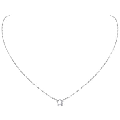 ChicSilver 925 Sterling Silver Cross/Heart/Butterfly/Star/Moon Necklace for Women, Hypoallergenic Dainty Small Silver Pendant Necklaces (with Gift Box) - style: 04.Star