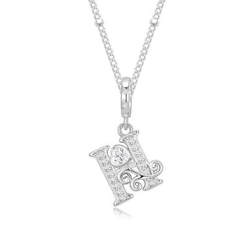 TIZU Initial Necklaces for Women - Dainty 14K Gold Plated Letter Pendant Trendy Personalized Initial A-Z Necklaces Jewelry Gift - color: Silver-H