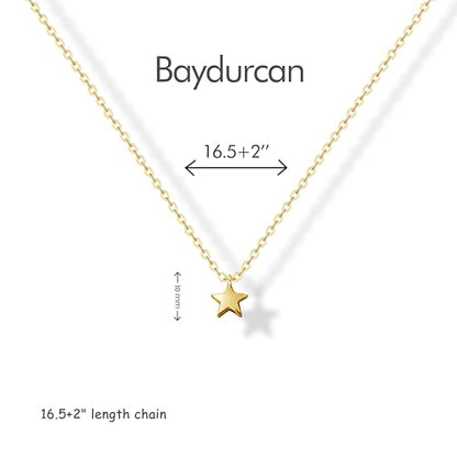 Baydurcan Dainty Gold Necklace for Women Ankh Mom Jesus Sun Star Necklace | 14K Gold Plated Pendant Necklaces Gifts for Friends Sister Mother, Birthday, Christmas, Graduation, Inspirational Gifts - style: Star