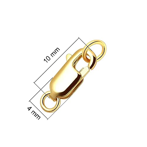 Lobster Clasps for Jewelry Making, 18k Gold Bracelet Clasps and Closures | 5Pcs Jewelry Clasp, Necklace Clasp, Lobster Claw Clasps with Jump Rings for DIY Necklace Bracelets 10mmx4mm - color: Gold