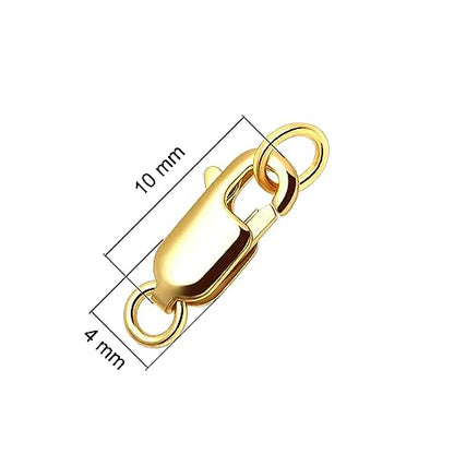 Lobster Clasps for Jewelry Making, 18k Gold Bracelet Clasps and Closures | 5Pcs Jewelry Clasp, Necklace Clasp, Lobster Claw Clasps with Jump Rings for DIY Necklace Bracelets 10mmx4mm - color: Gold