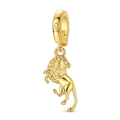 LAZA 925 Silver Charms for Bracelets and Necklaces Gold charms for Women | Summer Travel Party Lucky Zodiac Charms Clearance Pendant Beads Christmas Birthday Graduation Gift Jewelry for Women - color: Leo