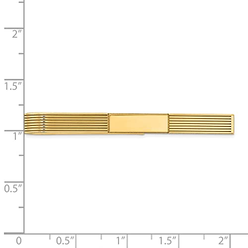 The Black Bow 14K Yellow Gold Striped & Polished Tie Bar, 50mm