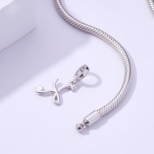 Letter Charms for Pandora Bracelets 925 Sterling Silver Alphabet Initial Charms Bead Jewelry Gift for Women - style: Initial K