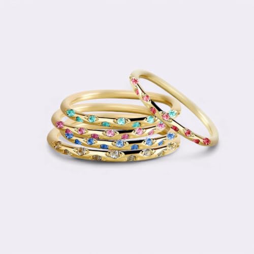 Mint & Lily Constellation Birthstone Ring | 18K Gold Plated Stainless Steel w/ Cubic Zirconia, Zodiac Star Ring, Tarnish-Resistant, Birthday Jewelry Gift for Her - color: August Peridot, size: 8