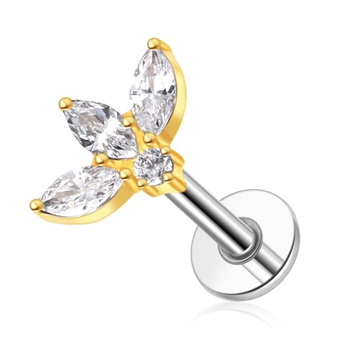 G23 Titanium Flat Back Earrings Studs 20g 18g 16g F136 Titanium Labrets Press Fit Threadless Push In Dainty Cartilage Helix Conch Lobe Lip Tragus Piercing Jewelry Push Back - style: 18G Style G