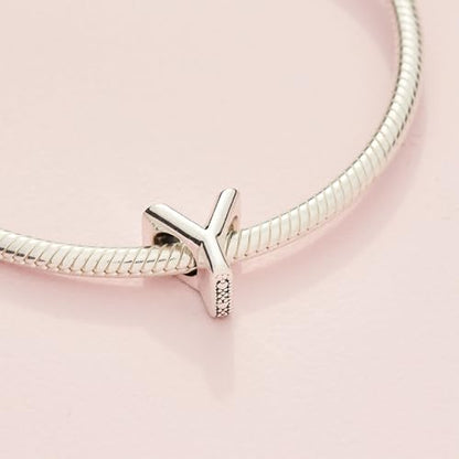 Pandora Alphabet Charm - Compatible Moments - Gift for Her - Made with Sterling Silver - with Gift Box - style: Letter Y