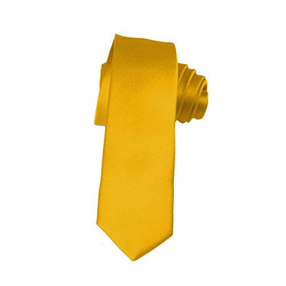 K. Alexander Skinny Ties - Multiple Solid Colors - Classic 2" width - color: Golden Yellow